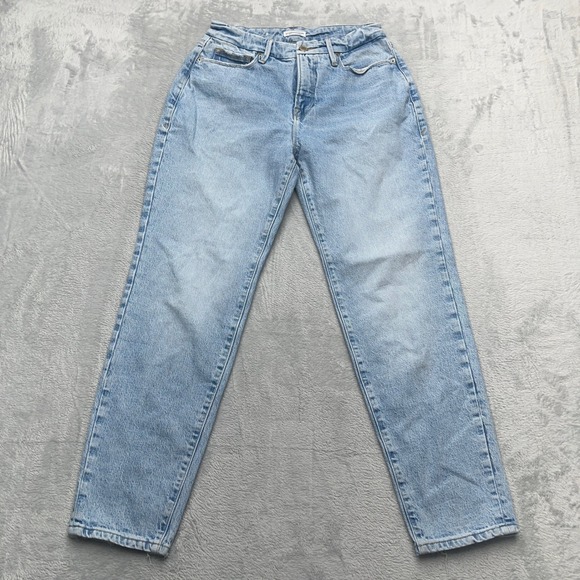 Good American Denim - Good American High‎ Rise Straight Leg Jeans Light Wash Denim Size 0 25